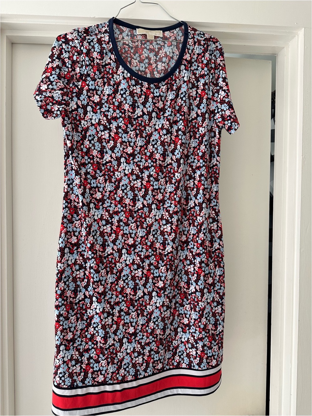Michael Kors Red Navy Floral Dress